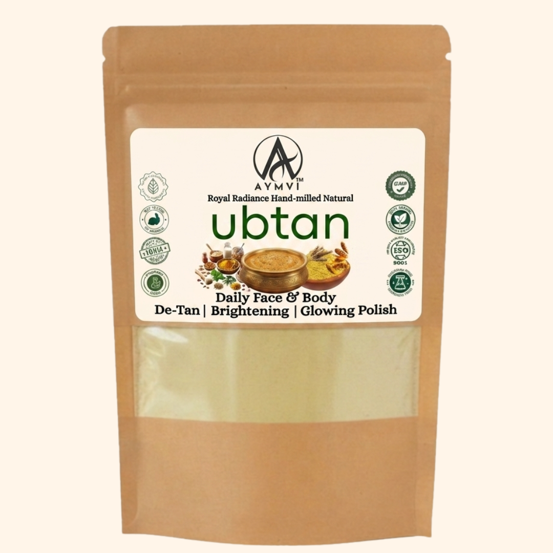 Aymvi Ubtan Minimalist Eco-Pack 180 grams Royal Radiance Glow Face and Body Power Polish - Image 2