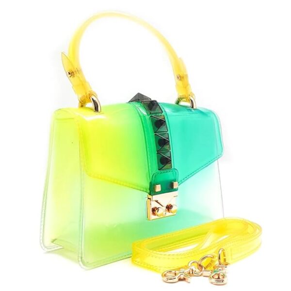AYMVI LUXURY Clear silicone Handbag with Yellow and Green Accents - Image 6
