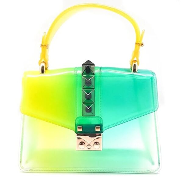 AYMVI LUXURY Clear silicone Handbag with Yellow and Green Accents