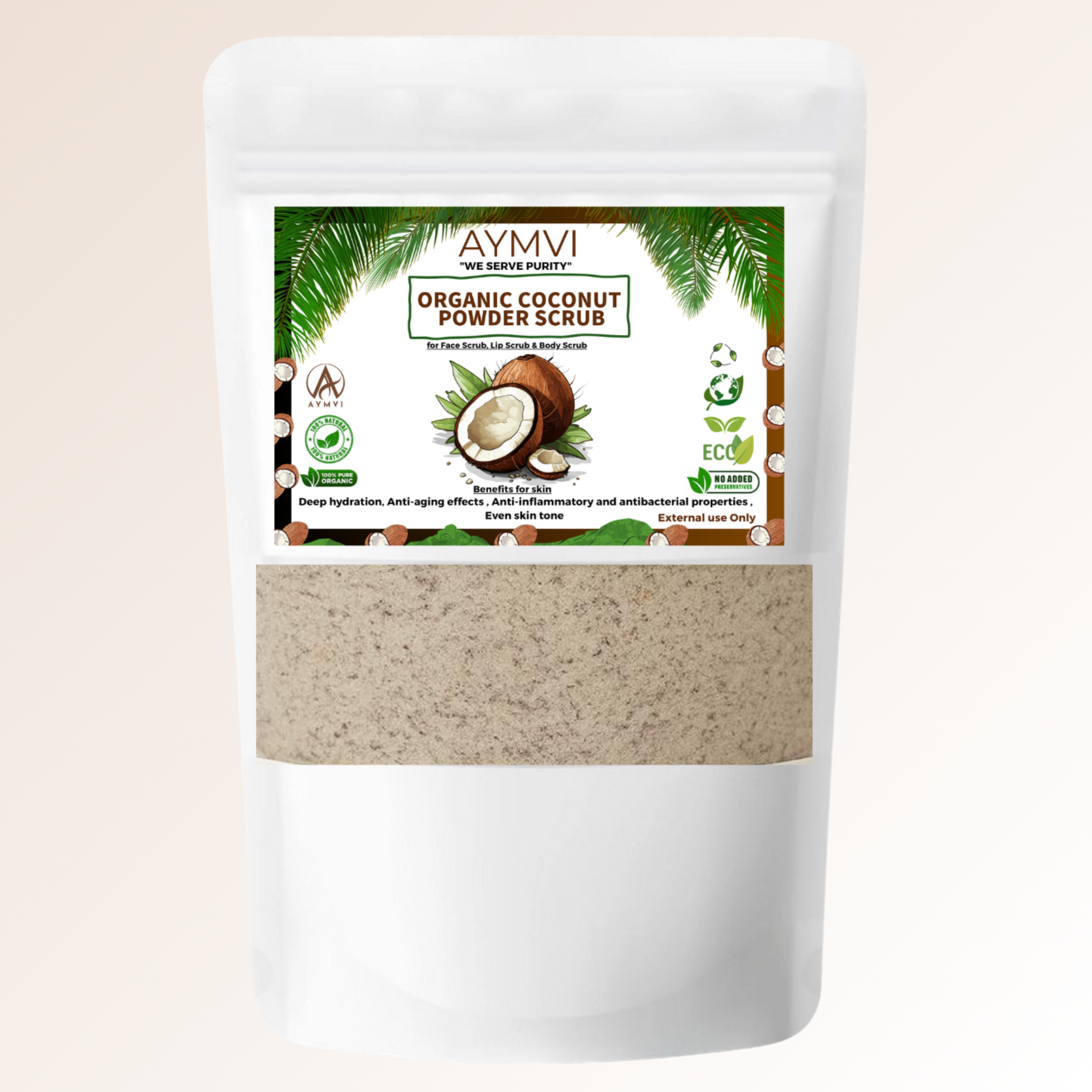 Aymvi Organic Coconut Powder Scrub