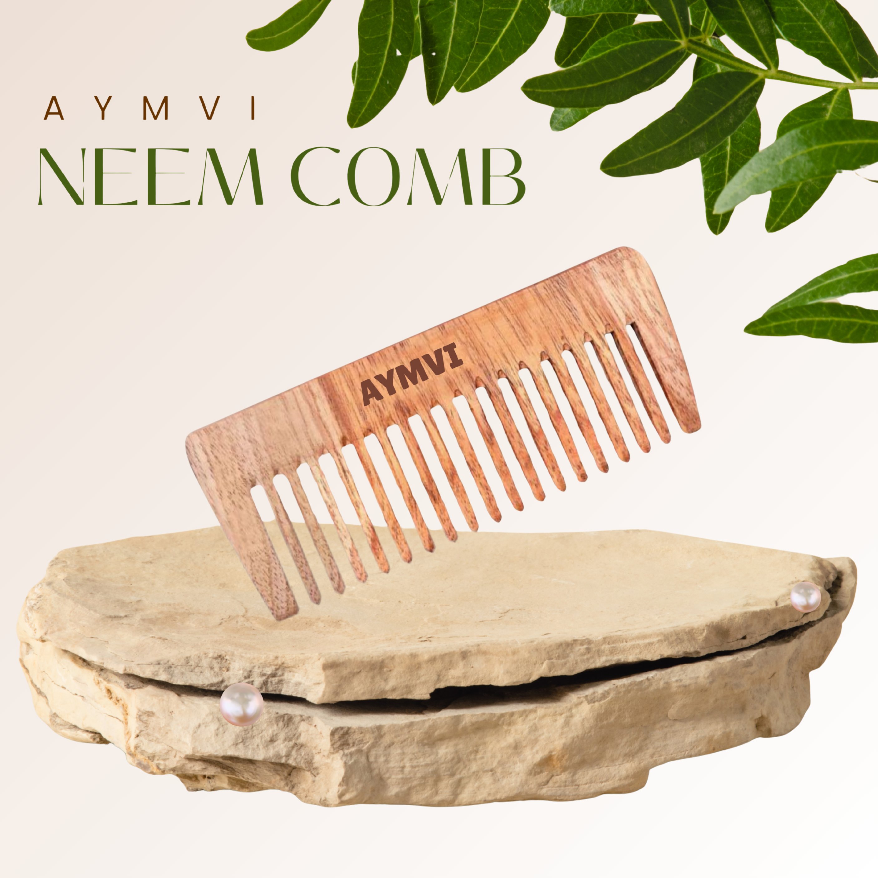 Aymvi Neem Wooden Natural Hair Care Comb