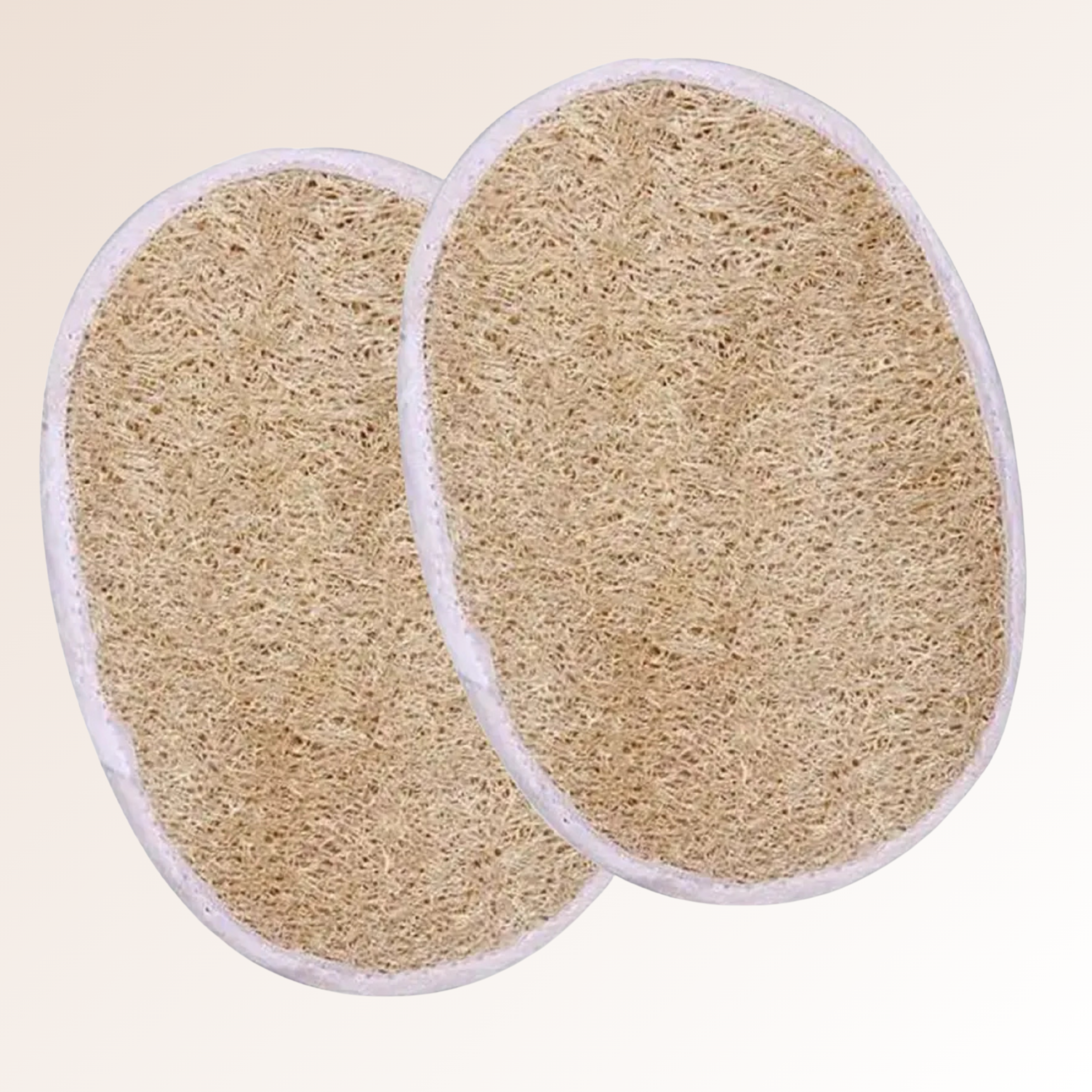 Aymvi Natural Loofah Sponge Pads for Scrubbing and Exfoliation, Oval Shape, Pack of 2