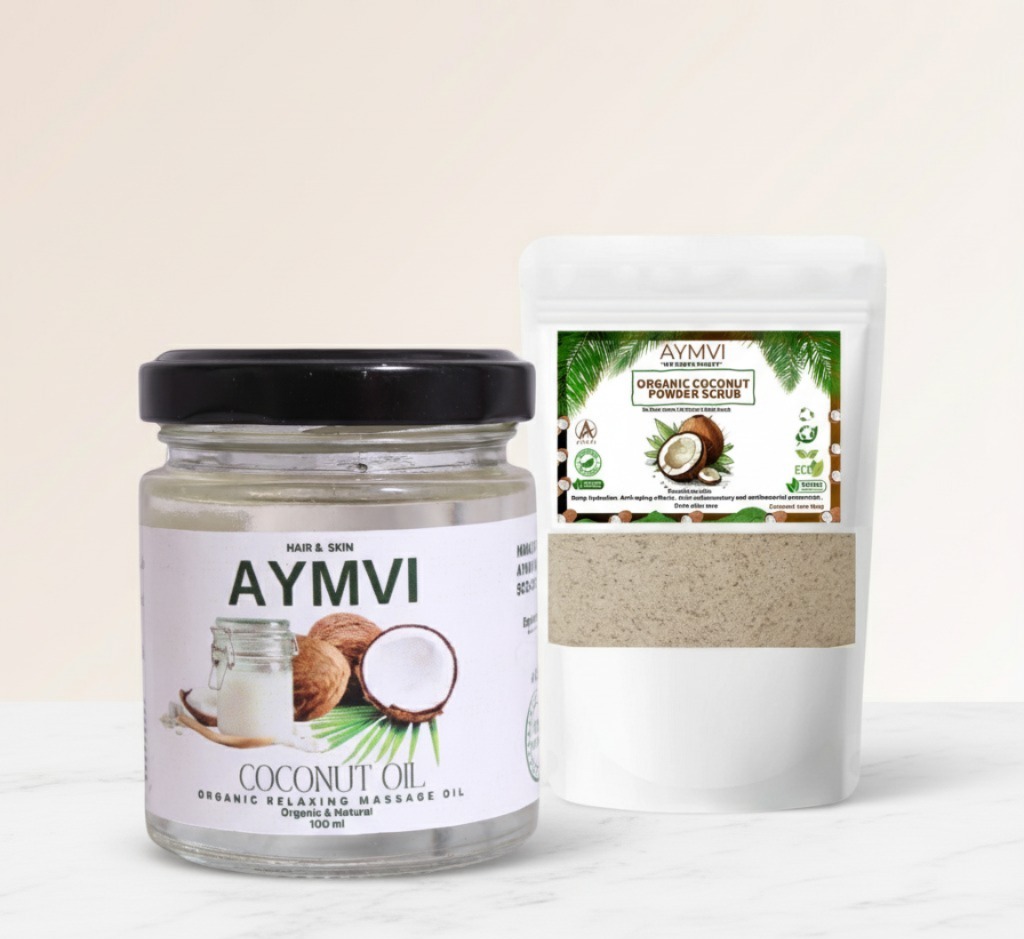 AYMVI Organic Coconut Hair & Skin Care Combo